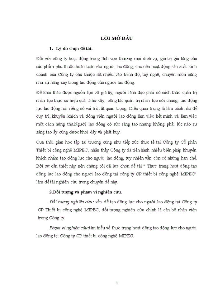 image for page Thực trạng hoạt động tạo động lực lao động cho người lao động tại công ty CP thiết bị công nghệ MIPEC