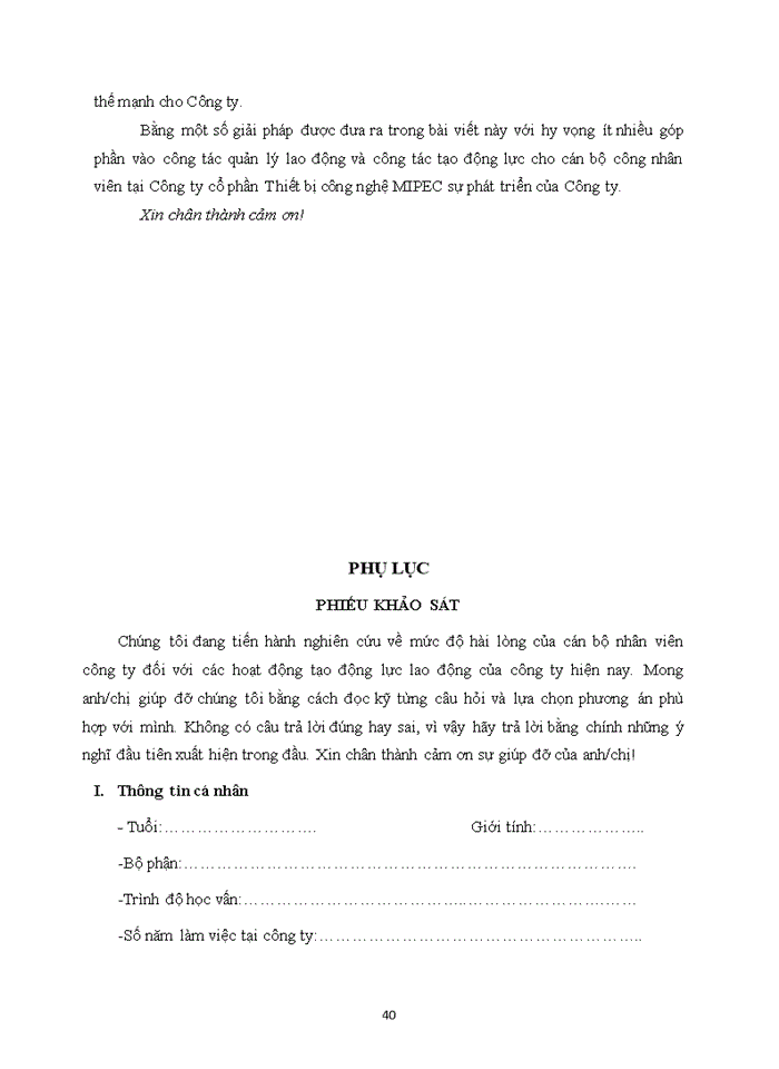 image for page Thực trạng hoạt động tạo động lực lao động cho người lao động tại công ty CP thiết bị công nghệ MIPEC