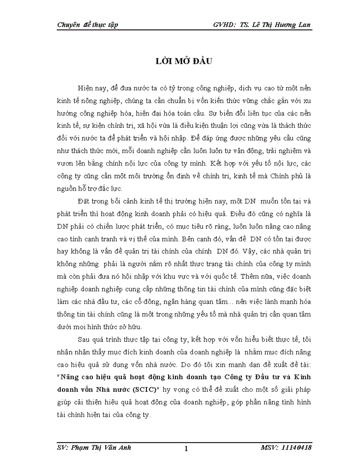 image for page Nâng cao hiệu quả hoạt động kinh doanh tạo Công ty Đầu tư và Kinh doanh vốn Nhà nước (SCIC)