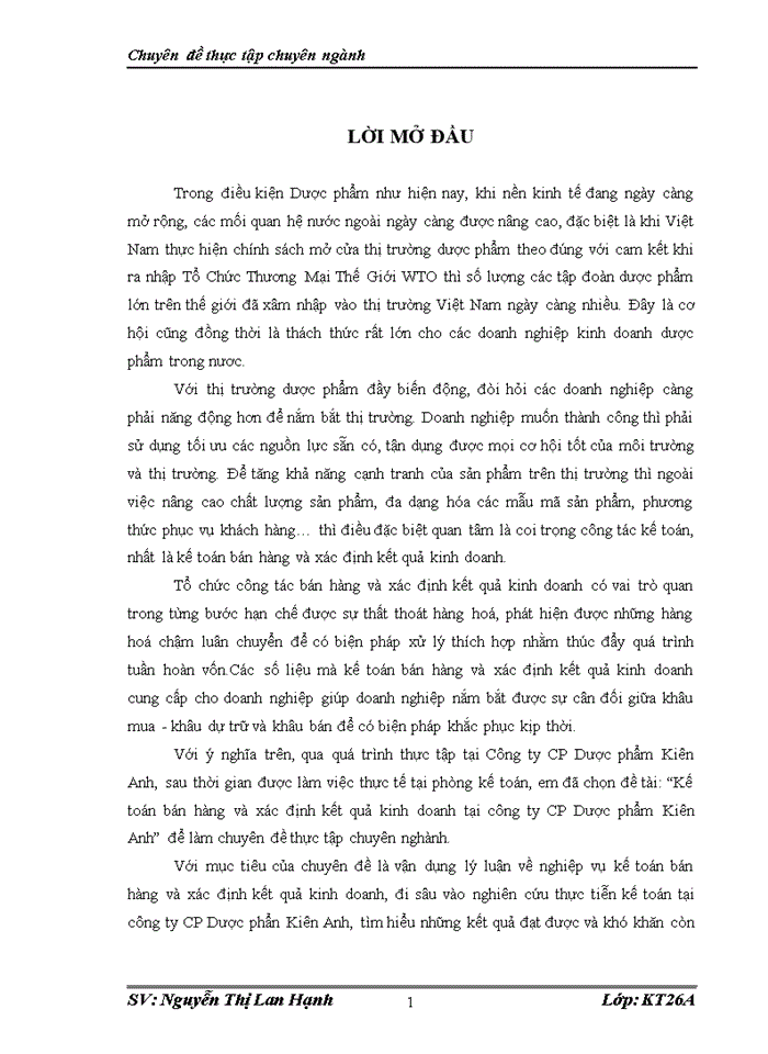 image for page Hoàn thiện kế toán bán hàng và xác định kết quả bán hàng tại Công ty Cổ phần Dược phẩm Kiên Anh