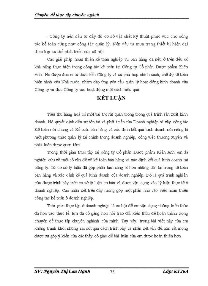image for page Hoàn thiện kế toán bán hàng và xác định kết quả bán hàng tại Công ty Cổ phần Dược phẩm Kiên Anh