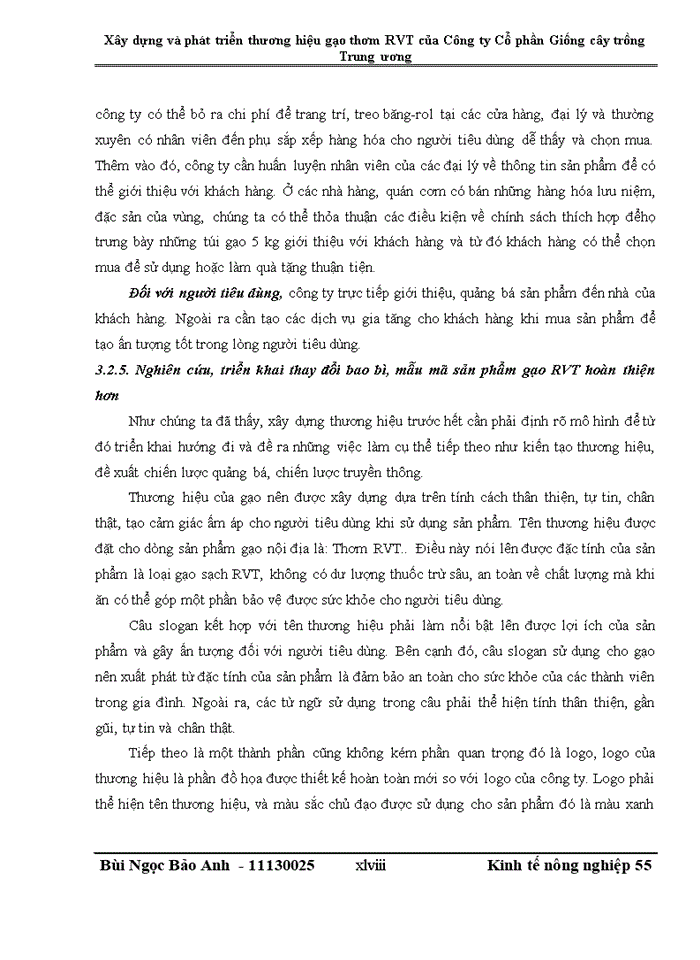 image for page Xây dựng và phát triển thương hiệu gạo thơm RVT của Công ty Cổ phần Giống cây trồng Trung ương