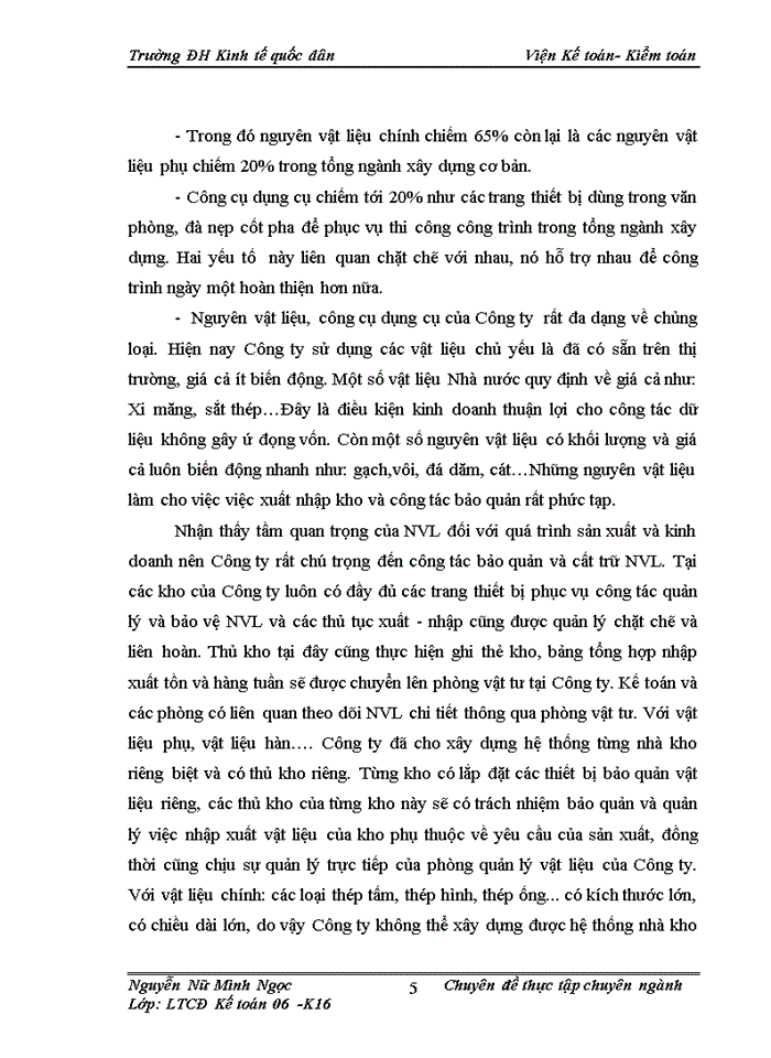 image for page Hoàn thiện kế toán nguyên vật liệu tại Công ty Cổ phần xây dựng Chí Dũng