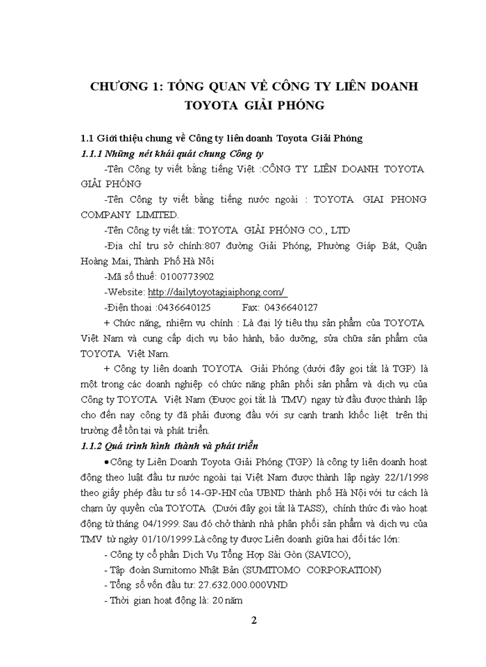 image for page Nâng cao chất lượng dịch vụ chăm sóc khách hàng tại Công ty Liên Doanh Toyota Giải Phóng