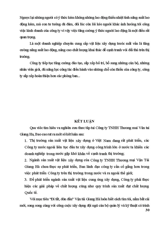 image for page Đánh giá thực trạng sản xuất kinh doanh của Công ty TNHH Thương mại Vận tải Giang Hà.