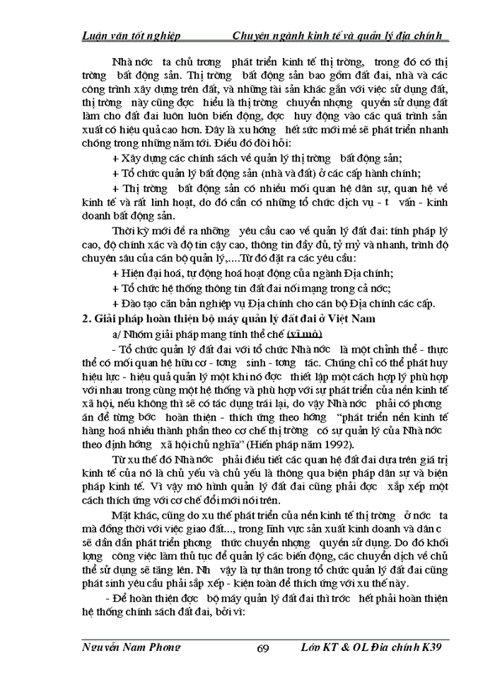 image for page Thực trạng và giải pháp nhằm hoàn thiện bộ máy quản lý về đất đai Việt Nam