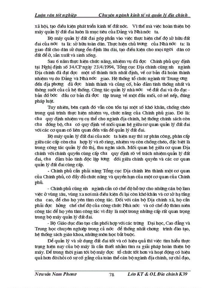 image for page Thực trạng và giải pháp nhằm hoàn thiện bộ máy quản lý về đất đai Việt Nam