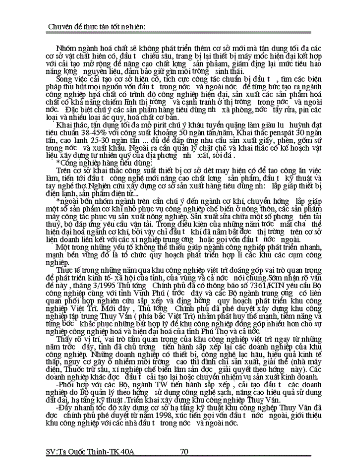 image for page Vận dụng phương pháp dãy số thời gian phân tích phát triển công nghiệp Phú Thọ từ 1995 - 2000 và dự báo phát triển công nghiệp đến 2002