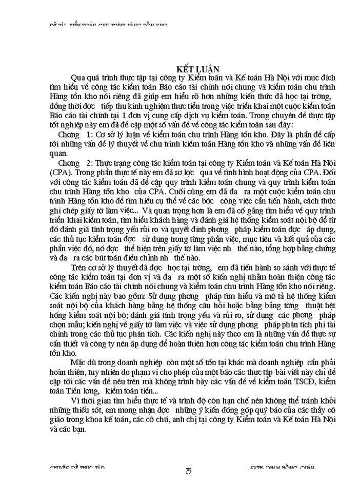 image for page Kiểm toán chu trình hàng tồn kho trong kiểm toán Báo cáo tài chính do công ty Kiểm toán và Kế toán thực hiện