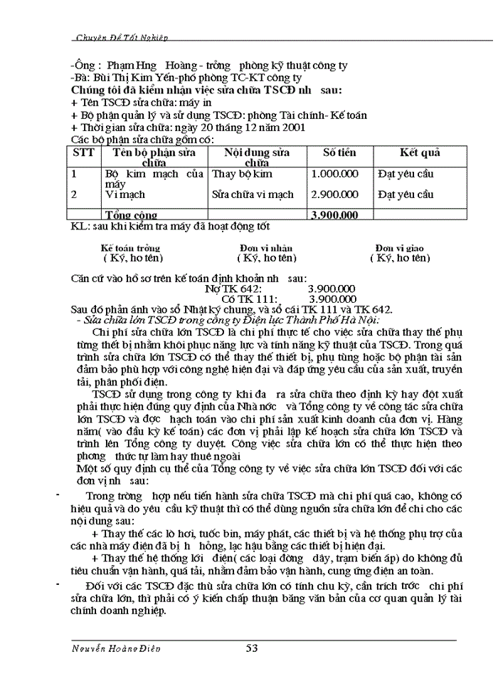 image for page Kế toán TSCĐ và phân tích tình hình trang bị và sử dụng TSCĐ trong công ty Điện lực TP Hà Nội
