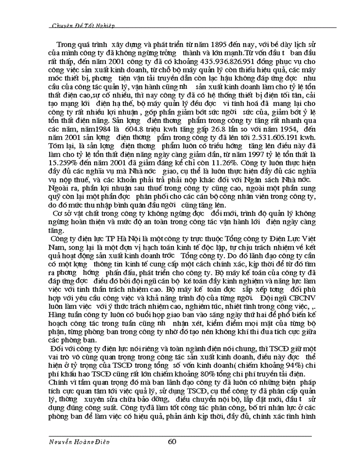 image for page Kế toán TSCĐ và phân tích tình hình trang bị và sử dụng TSCĐ trong công ty Điện lực TP Hà Nội