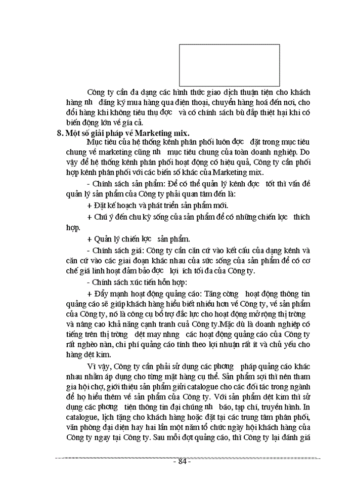 image for page Các giải pháp hoàn thiện công tác tổ chức và quản lý hệ thống kênh phân phối sản phẩm của Công ty dệt may Hà nội