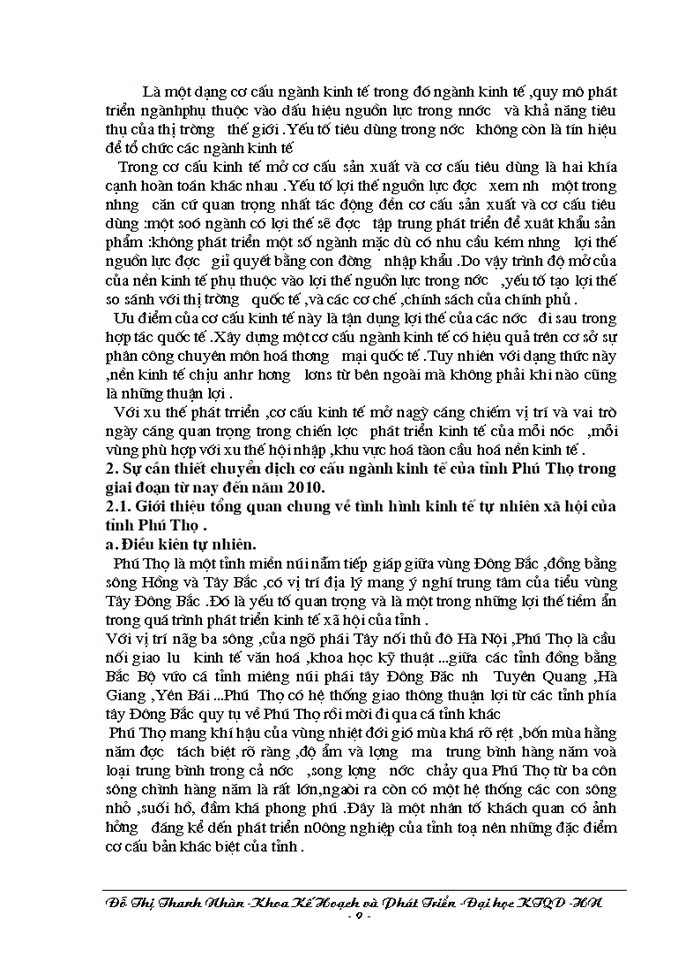 image for page Phương hướng chuyển dịch cơ cấu ngành kinh tế trong quá trính CNH-HĐH ở tỉnh Phú Thọ trong giai đoạn từ nay đền năm 2010