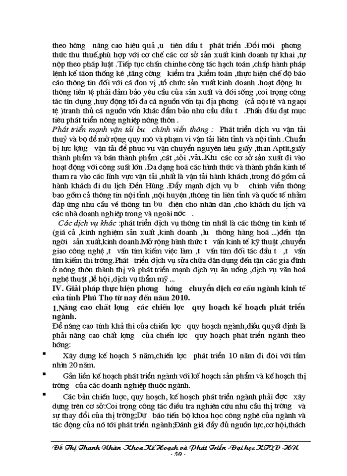 image for page Phương hướng chuyển dịch cơ cấu ngành kinh tế trong quá trính CNH-HĐH ở tỉnh Phú Thọ trong giai đoạn từ nay đền năm 2010