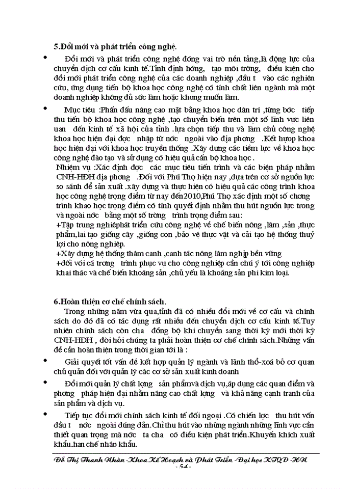 image for page Phương hướng chuyển dịch cơ cấu ngành kinh tế trong quá trính CNH-HĐH ở tỉnh Phú Thọ trong giai đoạn từ nay đền năm 2010