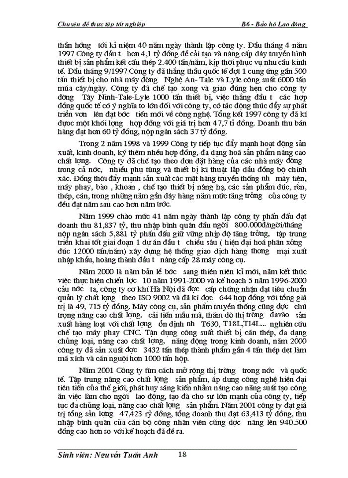 image for page Công tác Bảo Hộ Lao Động tại công ty cơ khí Hà Nội