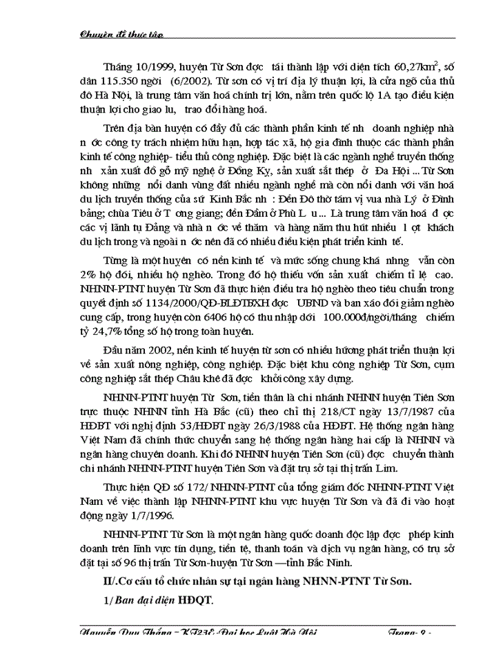 image for page Cơ cấu tổ chức và hoạt động của ngân hàng nông nghiệp và phát triển nông thông huyện Từ Sơn-tỉnh Bắc Ninh