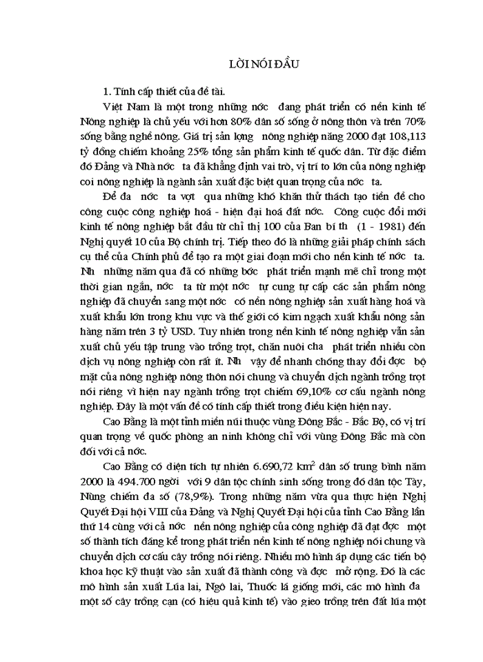 image for page Những biện pháp để chuyển dịch cơ cấu ngành trồng trọt của tỉnh Cao Bằng