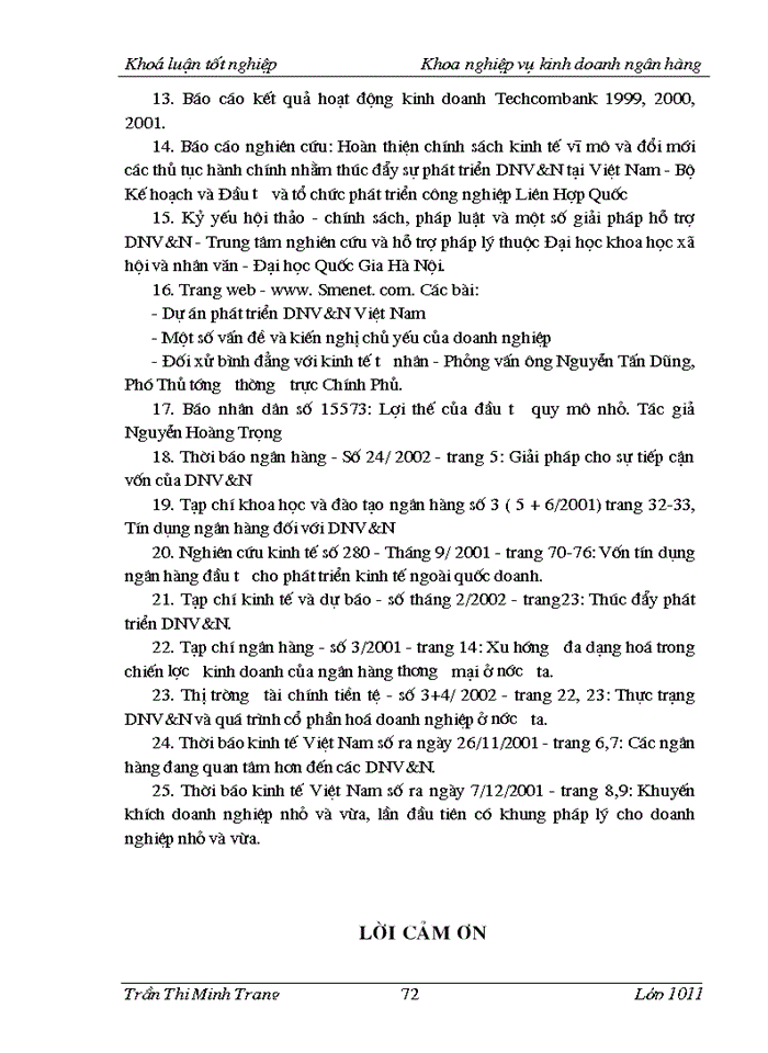 image for page Giải pháp nâng cao hiệu quả tín dụng ngân hàng  đối với DNVN ở ngân hàng thương mại cổ phần Kỹ Thương