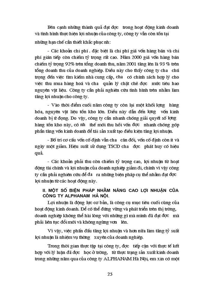 image for page Lợi nhuận và biện pháp chủ yếu góp phần tăng lợi nhuận của Công ty TNHH ALPHANAM Hà Nội