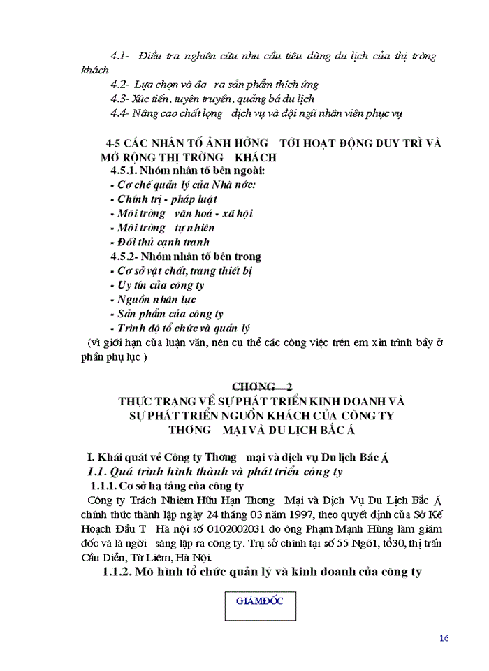 image for page Thực trạng và một số giải pháp nhằm duy trì và mở rộng thị trường khách của Công ty thương mại và dịch vụ du lịch Bắc