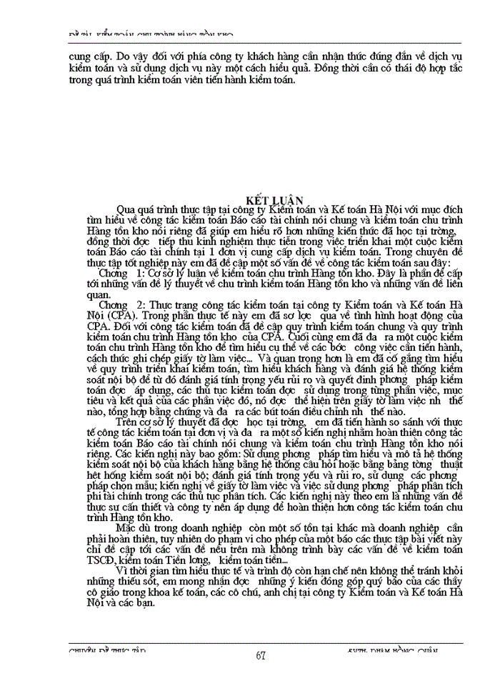 image for page Kiểm toán chu trình hàng tồn kho trong kiểm toán báo cáo tài chính do công ty Kiểm toán và Kế toán thực hiện