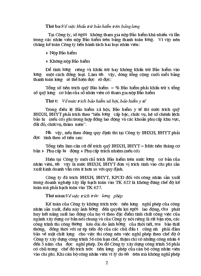 image for page Hạch toán tiền lương và trích các khoản theo tiền lương tại công ty xây dựng công trình 56