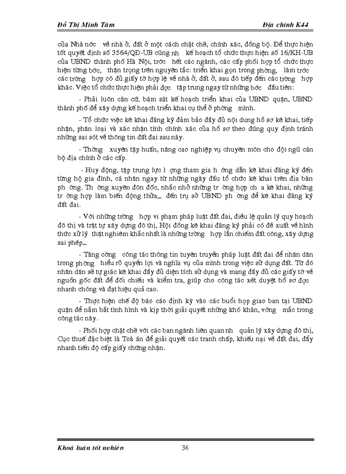 image for page Đánh giá tình hình kê khai đăng ký đất đai và quản lý hệ thống hồ sơ địa chính trên địa bàn phường Nhân Chính - quận Thanh Xuân - Hà Nội