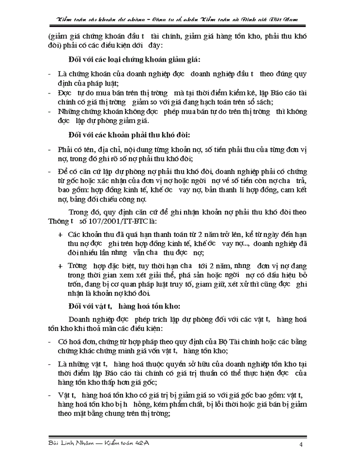 image for page Tìm hiểu quy trình kiểm toán các khoản dự phòng trong kiểm toán Báo cáo tài chính do Công ty cổ phần Kiểm toán và Định giá Việt Nam thực hiện