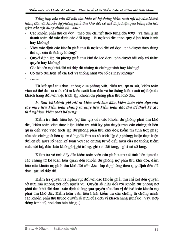 image for page Tìm hiểu quy trình kiểm toán các khoản dự phòng trong kiểm toán Báo cáo tài chính do Công ty cổ phần Kiểm toán và Định giá Việt Nam thực hiện