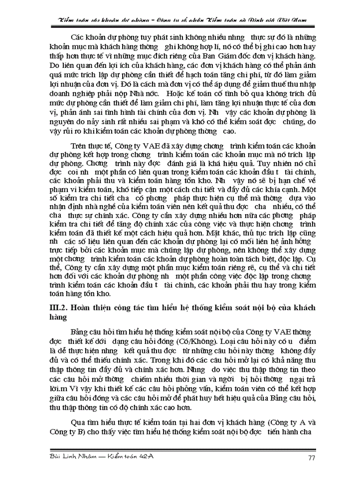 image for page Tìm hiểu quy trình kiểm toán các khoản dự phòng trong kiểm toán Báo cáo tài chính do Công ty cổ phần Kiểm toán và Định giá Việt Nam thực hiện