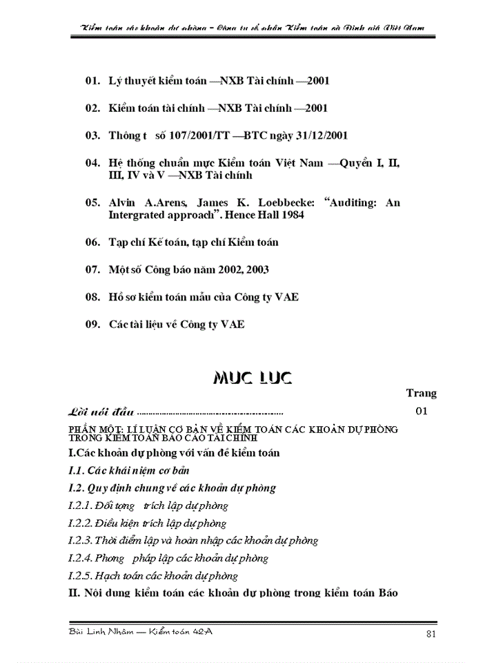 image for page Tìm hiểu quy trình kiểm toán các khoản dự phòng trong kiểm toán Báo cáo tài chính do Công ty cổ phần Kiểm toán và Định giá Việt Nam thực hiện
