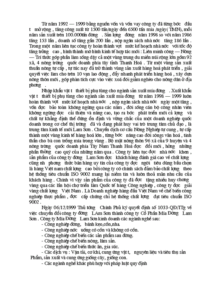image for page Vốn Lưu Động và một số biện pháp chủ yếu nhằm nâng cao hiệu quả sử dụng Vốn Lưu Động tại Công Ty Cổ Phần Mía Đường Lam Sơn