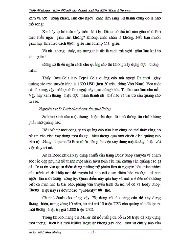 image for page Vấn đề thương hiệu đối với các doanh nghiệp Việt Nam hiện nay