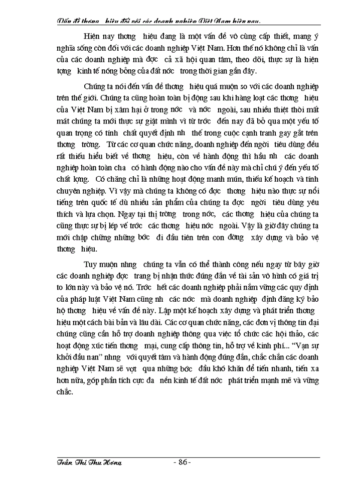image for page Vấn đề thương hiệu đối với các doanh nghiệp Việt Nam hiện nay