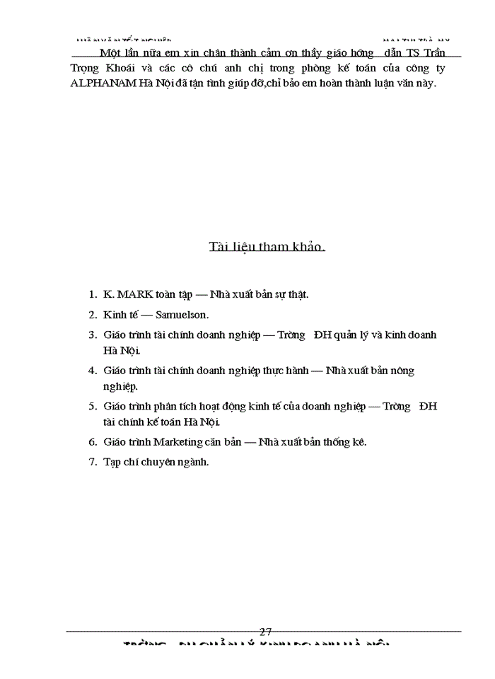 image for page Lợi nhuận và biện pháp chủ yếu góp phần tăng lợi nhuận của Công ty TNHH ALPHANAM Hà Nội