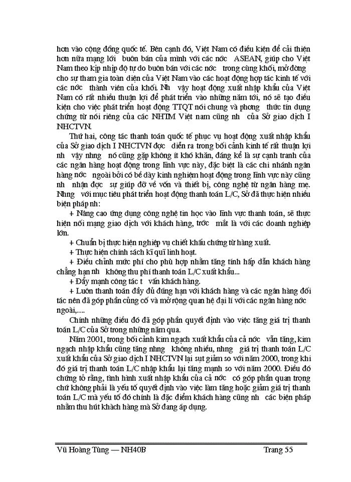 image for page Thực trạng và một số giải pháp nhằm phát triển hoạt động thanh toán theo phương thức tín dụng chứng từ tại Sở giao dịch I NHCTVN