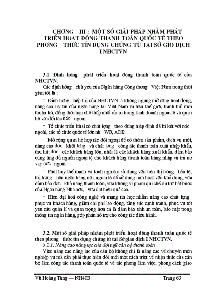 image for page Thực trạng và một số giải pháp nhằm phát triển hoạt động thanh toán theo phương thức tín dụng chứng từ tại Sở giao dịch I NHCTVN