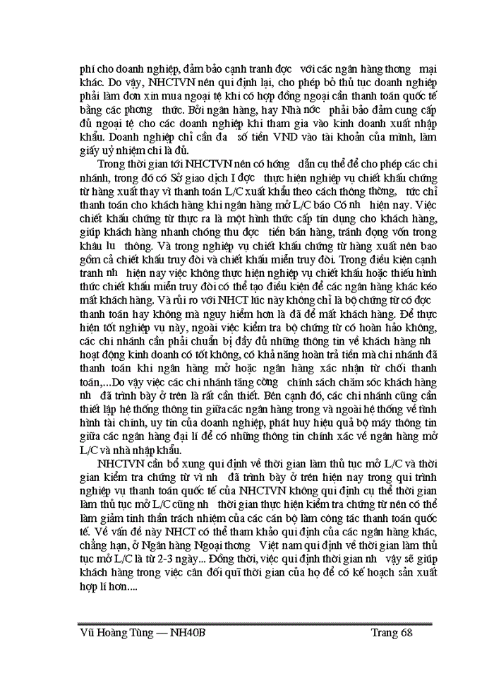 image for page Thực trạng và một số giải pháp nhằm phát triển hoạt động thanh toán theo phương thức tín dụng chứng từ tại Sở giao dịch I NHCTVN