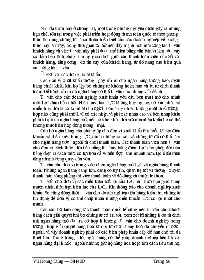 image for page Thực trạng và một số giải pháp nhằm phát triển hoạt động thanh toán theo phương thức tín dụng chứng từ tại Sở giao dịch I NHCTVN