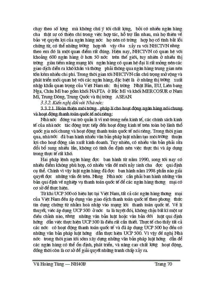 image for page Thực trạng và một số giải pháp nhằm phát triển hoạt động thanh toán theo phương thức tín dụng chứng từ tại Sở giao dịch I NHCTVN