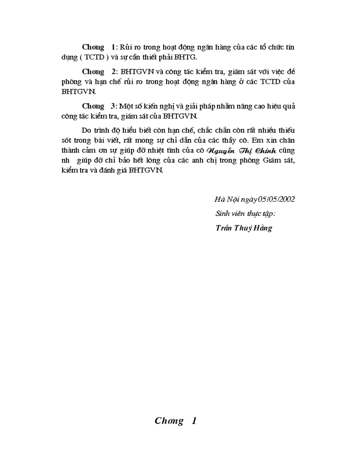Công tác kiểm tra- giám sát với việc đề phòng và hạn chế rủi ro trong hoạt động ngân hàng ở các TCTD của BHTGVN