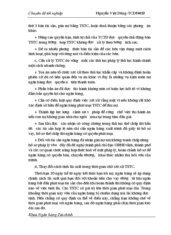 image for page Một số giải pháp và kiến nghị nhằm nâng cao hiệu quả hoạt động bảo đảm tiền vay bằng tài sản cầm cố, thế chấp tại Sở giao dịch I - Ngân hàng công thương Việt Nam.