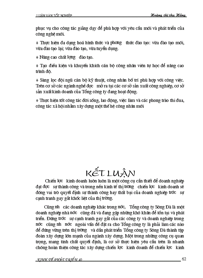 image for page Đánh giá tình hình xây dựng và thực hiện chiến lược kinh doanh của Tổng công ty Sông Đà