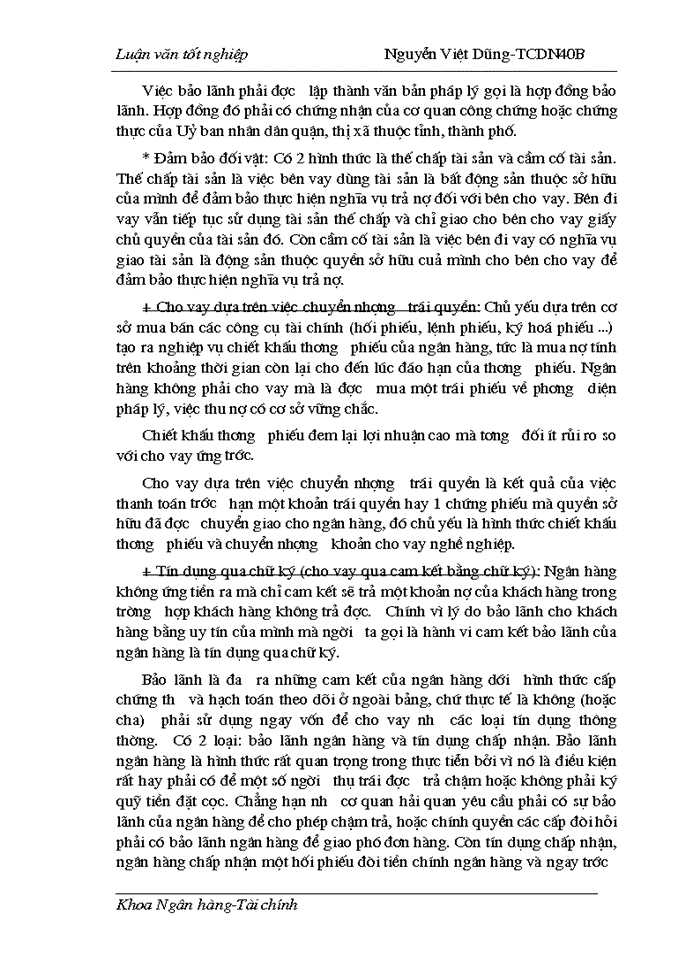 image for page Một số giải pháp nhằm nâng cao hiệu quả bảo đảm tiền vay bằng tài sản cầm cố, thế chấp tại Sở giao dịch I - Ngân hàng công thương Việt Nam.