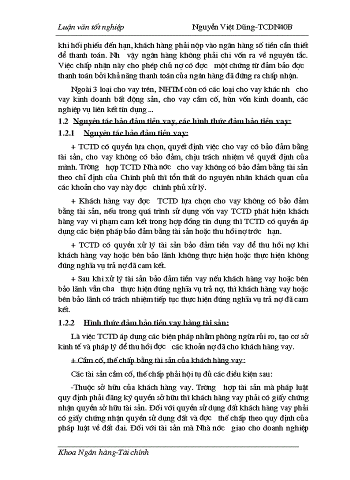 image for page Một số giải pháp nhằm nâng cao hiệu quả bảo đảm tiền vay bằng tài sản cầm cố, thế chấp tại Sở giao dịch I - Ngân hàng công thương Việt Nam.