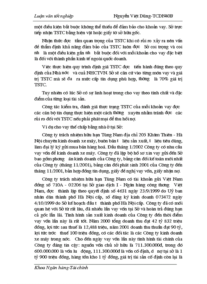 image for page Một số giải pháp nhằm nâng cao hiệu quả bảo đảm tiền vay bằng tài sản cầm cố, thế chấp tại Sở giao dịch I - Ngân hàng công thương Việt Nam.