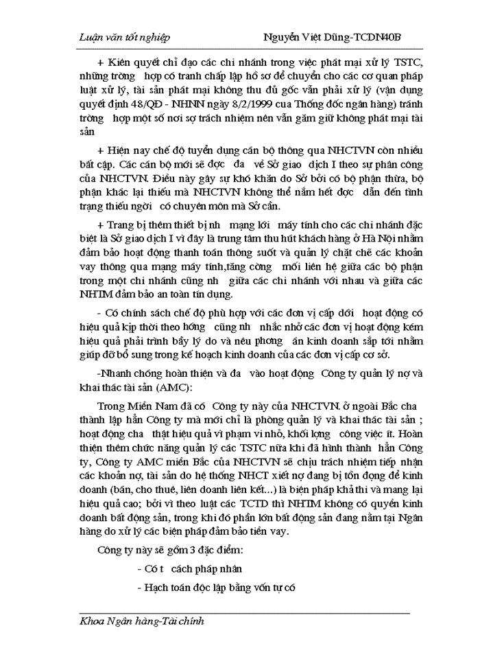 image for page Một số giải pháp nhằm nâng cao hiệu quả bảo đảm tiền vay bằng tài sản cầm cố, thế chấp tại Sở giao dịch I - Ngân hàng công thương Việt Nam.