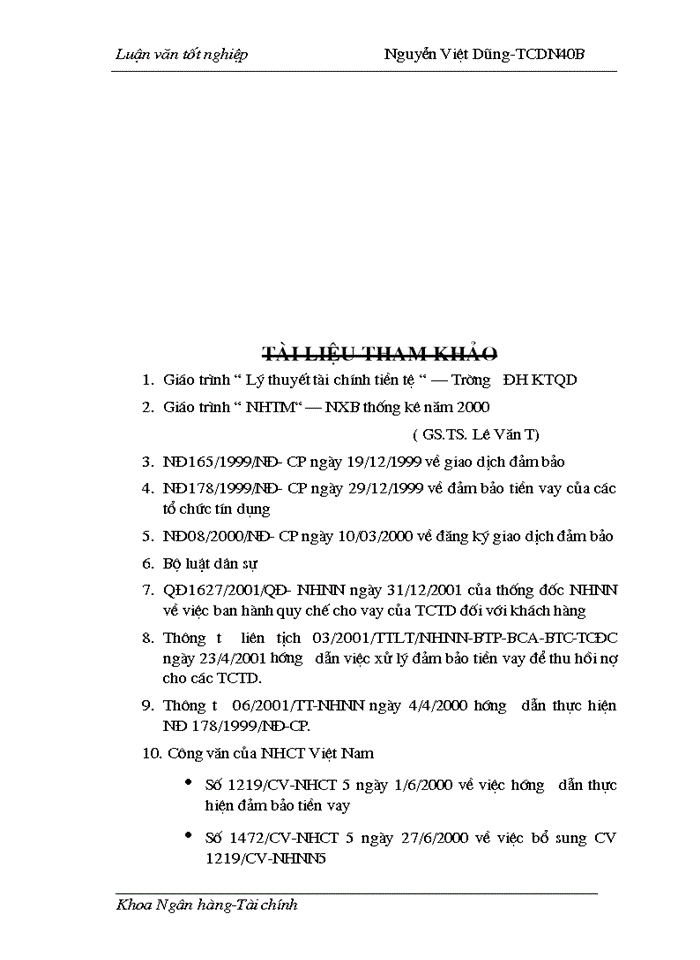 image for page Một số giải pháp nhằm nâng cao hiệu quả bảo đảm tiền vay bằng tài sản cầm cố, thế chấp tại Sở giao dịch I - Ngân hàng công thương Việt Nam.