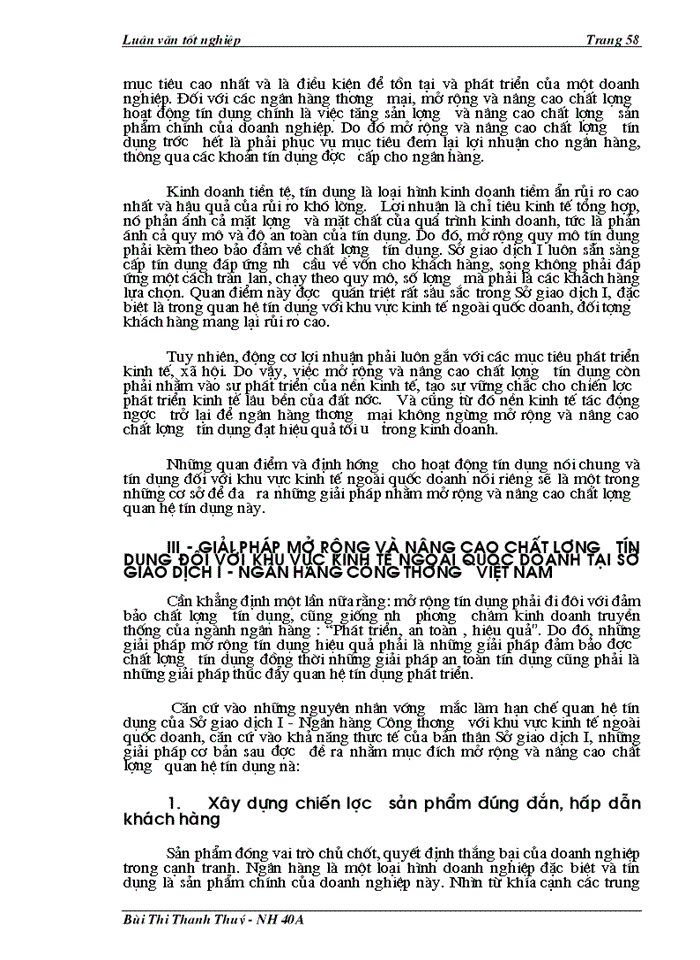 image for page Giải pháp mở rộng và nâng cao chất lượng tín dụng đối với khu vực kinh tế ngoài quốc doanh tại Sở Giao dịch I - Ngân hàng Công thương Việt Nam